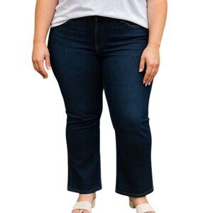 Lee Natural Fit Elastic Waist Pull-On Jeans Size 18 Medium Dark Wash Stretch